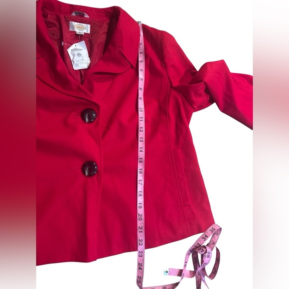 NWT Vintage Talbots Wool Notched Collar Red 2 Button Blazer Woman’s Sz 18 Career - Picture 6 of 9